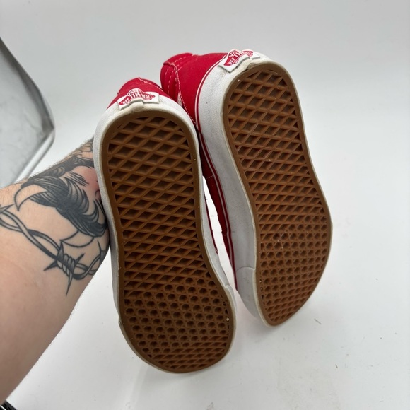 Vans Men’s 10 Red White SK8 Hi Skateboarding High Top Lace Up Sneakers - Picture 4 of 8